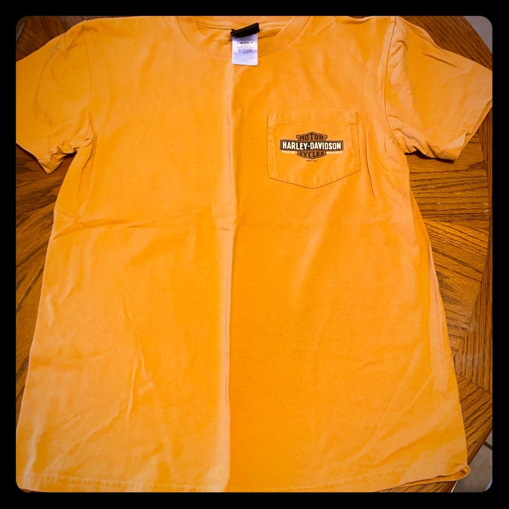 Gold Harley Davidson T Shirt